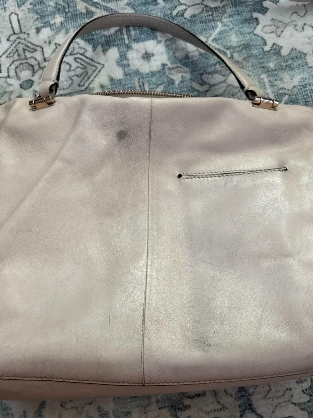 Coach Leather Shoulder Tote in Light Taupe